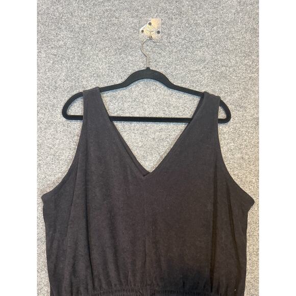 Old Navy Romper Womens 2X XXL Black Sleeveless Vneck Terry Cloth Plus Size - Picture 3 of 7